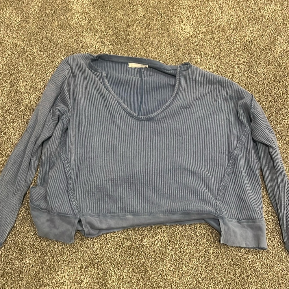 Blue free people crewneck xs